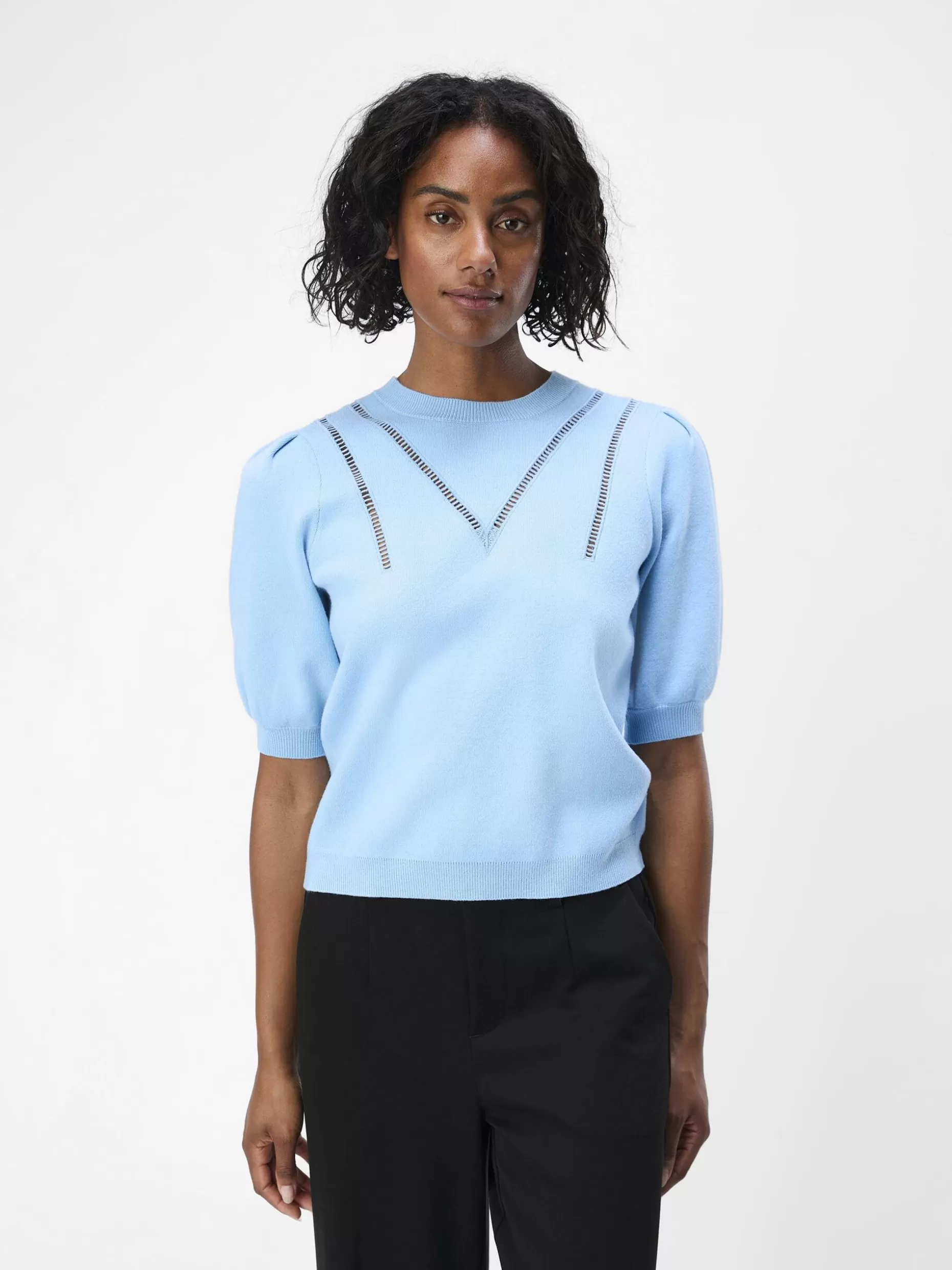 OBJECT POFMOUWEN GEBREIDE TOP Airy Blue Sale