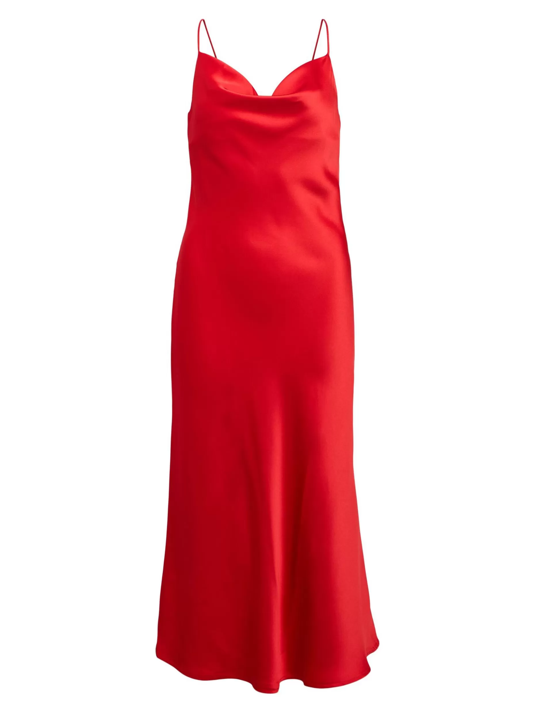 OBJECT SATINET MIDI JURK Flame Scarlet Best Sale