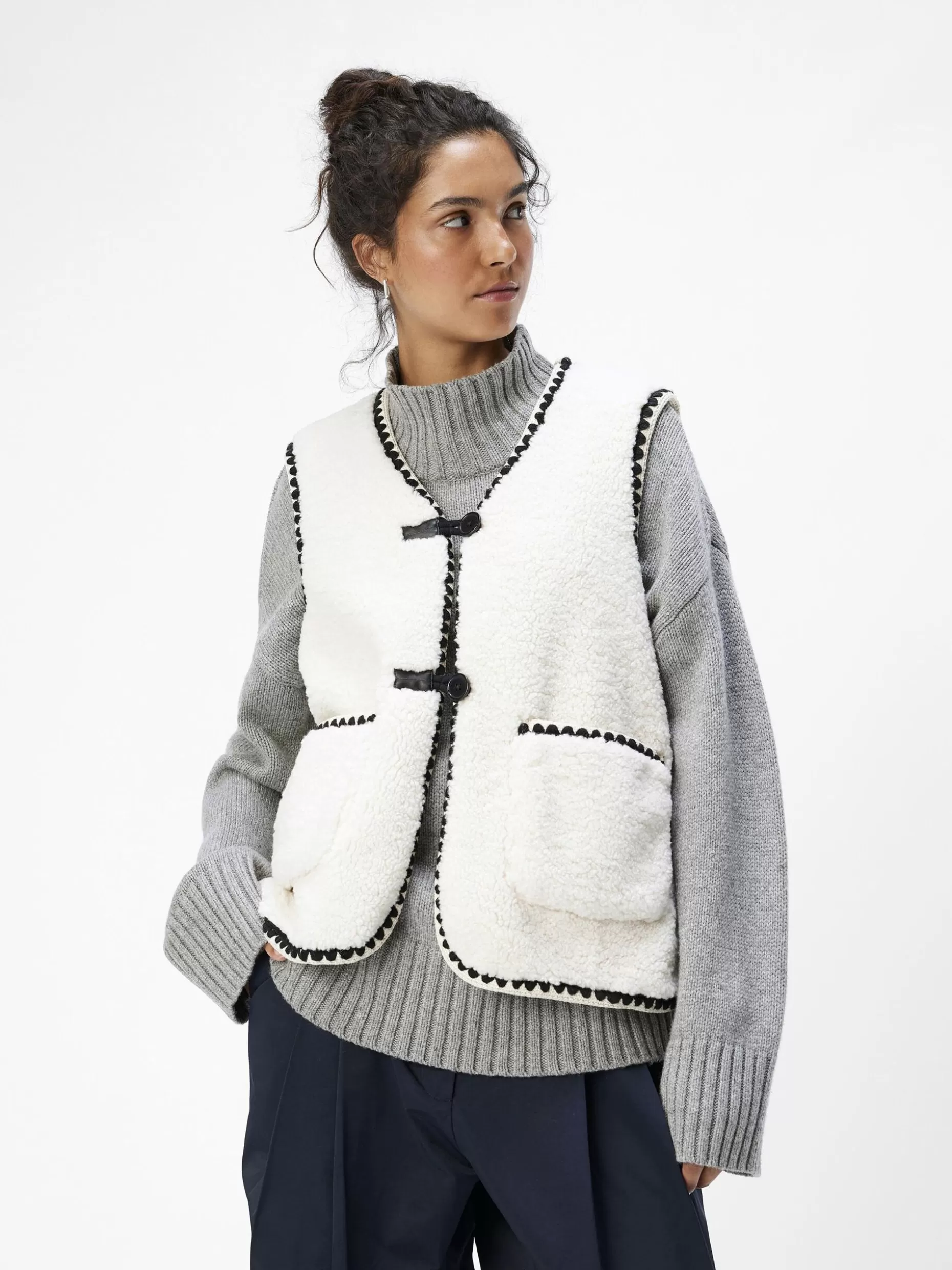 OBJECT TEDDY GILET White Sand Outlet