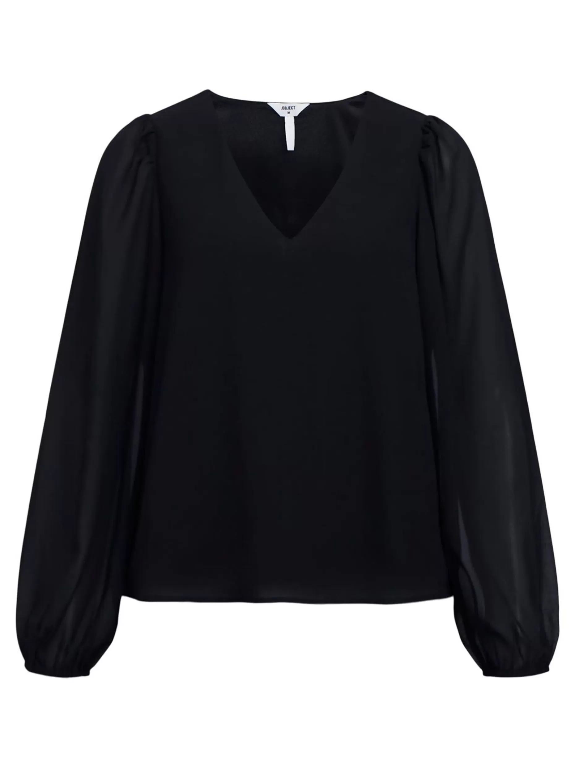 OBJECT V-HALS BLOUSE Black Best